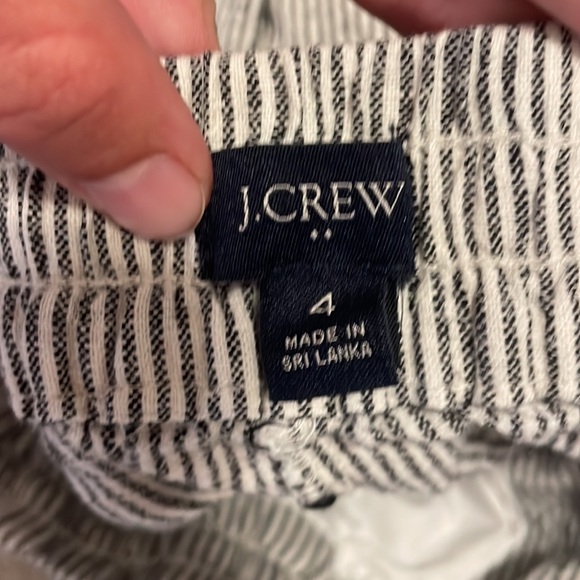 J CREW STRIPED LINEN-COTTON BLEND DRAWSTRING PANT (stripes b&w) - Picture 3 of 3